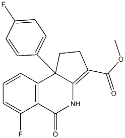 1,4,5,9b-Tetrahydro-6-fluoro-9b-(4-fluorophenyl)-5-oxo-2H-cyclopent[c]isoquinoline-3-carboxylic acid methyl ester Struktur