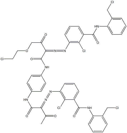 3,3'-[2-[(2-Chloroethyl)oxy]-1,4-phenylenebis[iminocarbonyl(acetylmethylene)azo]]bis[N-[2-(chloromethyl)phenyl]-2-chlorobenzamide] Struktur