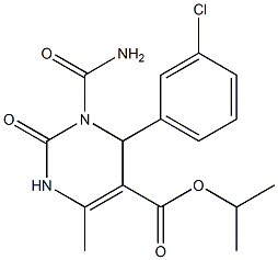 1,2,3,4-Tetrahydro-3-(carbamoyl)-6-methyl-2-oxo-4-(3-chlorophenyl)pyrimidine-5-carboxylic acid isopropyl ester Struktur