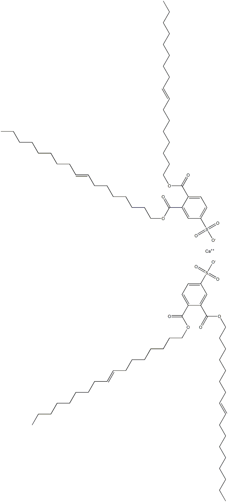 Bis[3,4-di(8-heptadecenyloxycarbonyl)benzenesulfonic acid]calcium salt Struktur