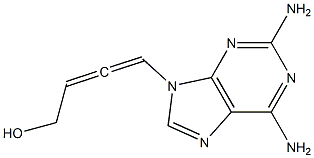 9-(4-Hydroxy-1,2-butadienyl)-9H-purine-2,6-diamine Struktur