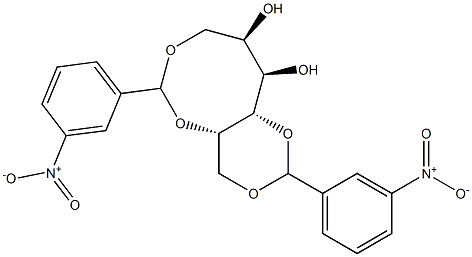 1-O,3-O:2-O,6-O-Bis(3-nitrobenzylidene)-D-glucitol Struktur