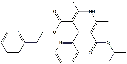 1,4-Dihydro-2,6-dimethyl-4-(2-pyridyl)pyridine-3,5-dicarboxylic acid 3-isopropyl 5-[2-(2-pyridyl)ethyl] ester Struktur