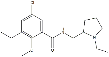 N-[(1-Ethyl-2-pyrrolidinyl)methyl]-2-methoxy-5-chloro-3-ethylbenzamide Struktur