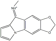 6,7-(Methylenebisoxy)-N-methyl-9H-pyrrolo[1,2-a]indol-9-iminium Struktur