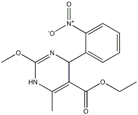 1,4-Dihydro-2-methoxy-4-(2-nitrophenyl)-6-methylpyrimidine-5-carboxylic acid ethyl ester Struktur