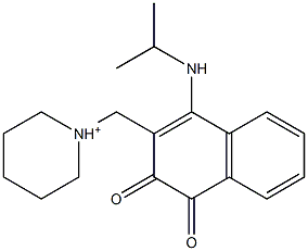 1-[[(4-(Isopropylamino)-1,2-dihydro-1,2-dioxonaphthalen)-3-yl]methyl]piperidinium Struktur