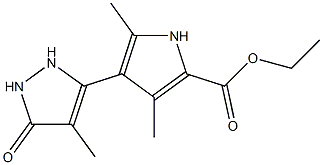 3,5-Dimethyl-4-(4-methyl-5-oxo-3-pyrazolin-3-yl)-1H-pyrrole-2-carboxylic acid ethyl ester Struktur