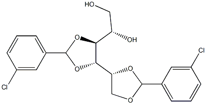 1-O,2-O:3-O,4-O-Bis(3-chlorobenzylidene)-L-glucitol Struktur