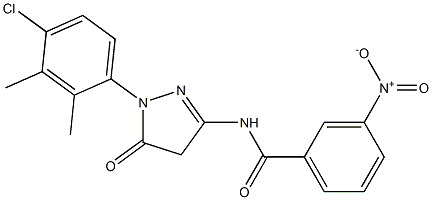 1-(4-Chloro-2,3-dimethylphenyl)-3-(3-nitrobenzoylamino)-5(4H)-pyrazolone Struktur