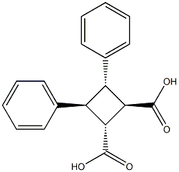 (1R,2R,3S,4S)-3,4-Diphenyl-1,2-cyclobutanedicarboxylic acid Struktur