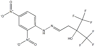 3-Hydroxy-4,4,4-trifluoro-3-(trifluoromethyl)butyraldehyde 2,4-dinitrophenyl hydrazone Struktur