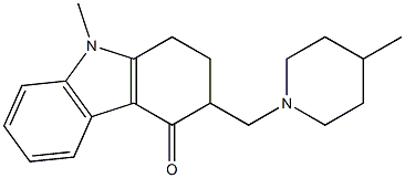 2,3-Dihydro-9-methyl-3-[(4-methylpiperidino)methyl]-9H-carbazol-4(1H)-one Struktur