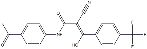 2-Cyano-3-hydroxy-3-[4-trifluoromethylphenyl]-N-[4-acetylphenyl]acrylamide Struktur