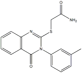 2-(2-Amino-2-oxoethylthio)-3-(3-methylphenyl)-quinazolin-4(3H)-one Struktur