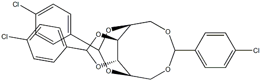 1-O,6-O:2-O,5-O:3-O,4-O-Tris(4-chlorobenzylidene)-L-glucitol Struktur