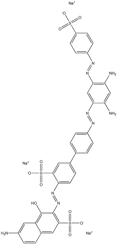 6-Amino-3-[[4'-[[2,4-diamino-5-[(4-sulfophenyl)azo]phenyl]azo]-3-sulfo-1,1'-biphenyl-4-yl]azo]-4-hydroxy-2-naphthalenesulfonic acid trisodium salt Struktur