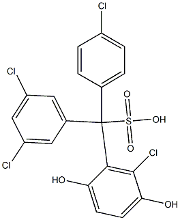 (4-Chlorophenyl)(3,5-dichlorophenyl)(6-chloro-2,5-dihydroxyphenyl)methanesulfonic acid Struktur