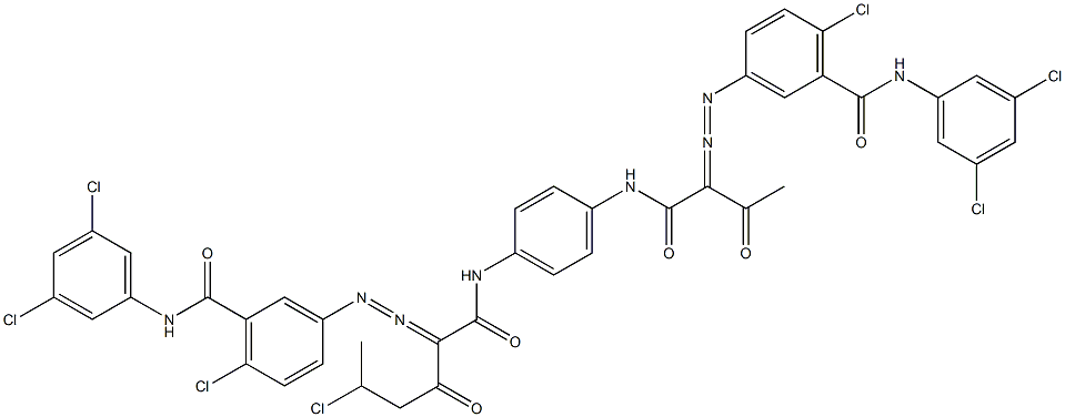 3,3'-[2-(1-Chloroethyl)-1,4-phenylenebis[iminocarbonyl(acetylmethylene)azo]]bis[N-(3,5-dichlorophenyl)-6-chlorobenzamide] Struktur