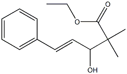 (E)-5-Phenyl-2,2-dimethyl-3-hydroxy-4-pentenoic acid ethyl ester Struktur