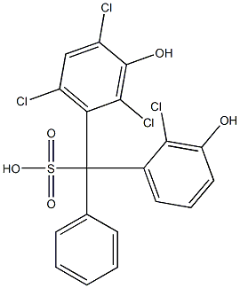 (2-Chloro-3-hydroxyphenyl)(2,4,6-trichloro-3-hydroxyphenyl)phenylmethanesulfonic acid Struktur