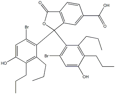 1,1-Bis(6-bromo-4-hydroxy-2,3-dipropylphenyl)-1,3-dihydro-3-oxoisobenzofuran-6-carboxylic acid Struktur