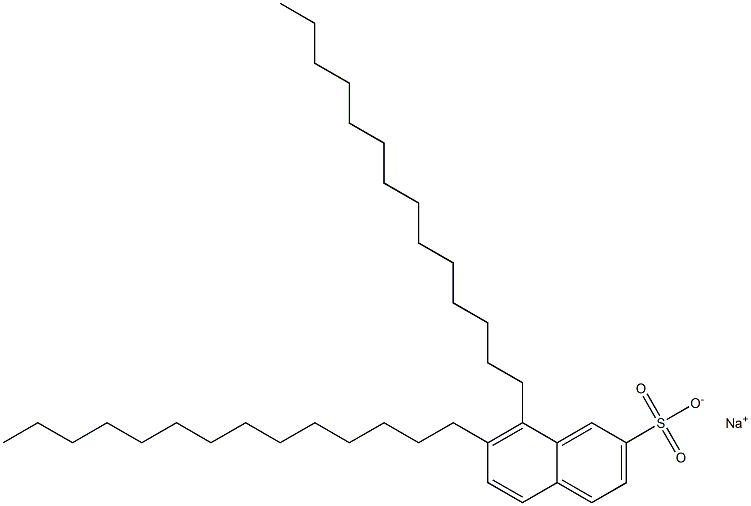 7,8-Ditetradecyl-2-naphthalenesulfonic acid sodium salt Struktur