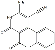 2-Amino-3,4-dihydro-4,5-dioxo-5H-[1]benzopyrano[3,4-c]pyridine-1-carbonitrile Struktur