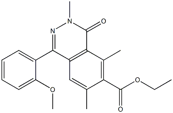 3,4-Dihydro-3,5,7-trimethyl-4-oxo-1-(2-methoxyphenyl)phthalazine-6-carboxylic acid ethyl ester Struktur