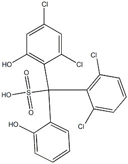 (2,6-Dichlorophenyl)(2,4-dichloro-6-hydroxyphenyl)(2-hydroxyphenyl)methanesulfonic acid Struktur