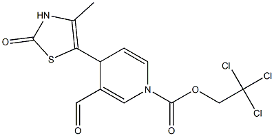 4-Methyl-5-[[1,4-dihydro-1-(2,2,2-trichloroethoxycarbonyl)-3-formylpyridin]-4-yl]thiazol-2(3H)-one Struktur