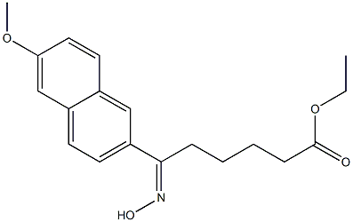 6-(Hydroxyimino)-6-[6-methoxy-2-naphtyl]hexanoic acid ethyl ester Struktur