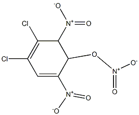 Nitric acid 4,5-dichloro-2,6-dinitrocyclohexa-2,4-dienyl ester Struktur