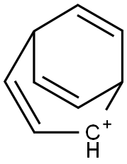 Bicyclo[3.2.2]nona-3,6,8-triene-2-ylium Struktur