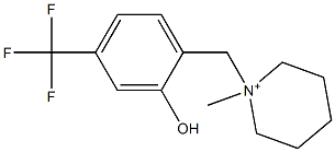 1-[2-Hydroxy-4-(trifluoromethyl)benzyl]-1-methylpiperidin-1-ium Struktur