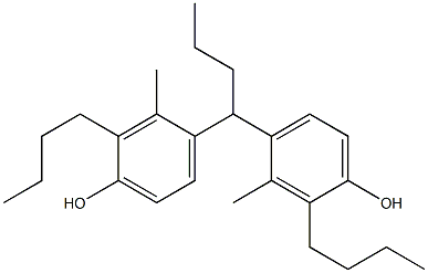 4,4'-Butylidenebis(2-butyl-3-methylphenol) Struktur