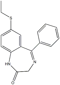 7-Ethylthio-5-(phenyl)-1H-1,4-benzodiazepin-2(3H)-one Struktur