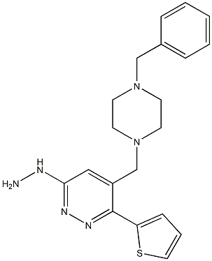 6-(2-Thienyl)-3-hydrazino-5-[(4-benzyl-1-piperazinyl)methyl]pyridazine Struktur