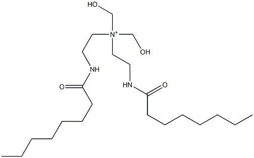 N,N-Bis(hydroxymethyl)-2-(octanoylamino)-N-[2-(octanoylamino)ethyl]ethanaminium Struktur