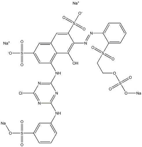 5-Hydroxy-4-[[4-chloro-6-(3-sodiooxysulfonylanilino)-1,3,5-triazin-2-yl]amino]-6-[[2-[[2-(sodiosulfooxy)ethyl]sulfonyl]phenyl]azo]-2,7-naphthalenedisulfonic acid disodium salt Struktur