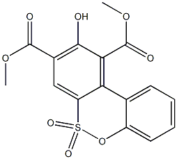 8,10-Bis(methoxycarbonyl)-9-hydroxydibenz[c,e][1,2]oxathiin 6,6-dioxide Struktur