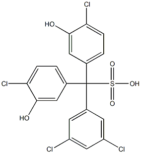 (3,5-Dichlorophenyl)bis(4-chloro-3-hydroxyphenyl)methanesulfonic acid Struktur