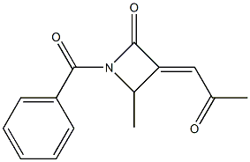 (E)-3-(2-Oxopropylidene)-4-methyl-1-(benzoyl)azetidin-2-one Struktur