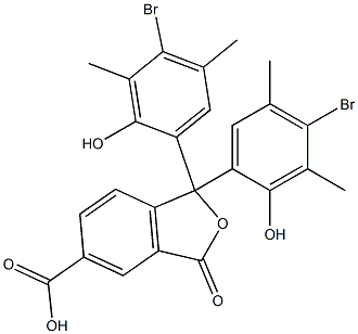 1,1-Bis(4-bromo-2-hydroxy-3,5-dimethylphenyl)-1,3-dihydro-3-oxoisobenzofuran-5-carboxylic acid Struktur