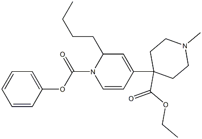 1-Methyl-4-[(1,2-dihydro-1-phenoxycarbonyl-2-butylpyridin)-4-yl]piperidine-4-carboxylic acid ethyl ester Struktur