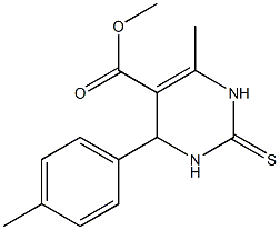 6-Methyl-4-(4-methylphenyl)-2-thioxo-1,2,3,4-tetrahydropyrimidine-5-carboxylic acid methyl ester Struktur