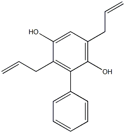 3,6-Bis(2-propenyl)-2-phenylhydroquinone Struktur