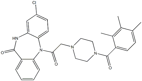 8-Chloro-5-[[4-(2,3,4-trimethylbenzoyl)piperazin-1-yl]acetyl]-5,10-dihydro-11H-dibenzo[b,e][1,4]diazepin-11-one Struktur