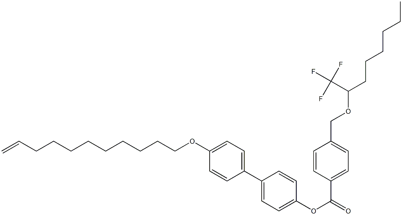 4-[[[1-(Trifluoromethyl)heptyl]oxy]methyl]benzoic acid 4'-[(10-undecenyl)oxy]-1,1'-biphenyl-4-yl ester Struktur