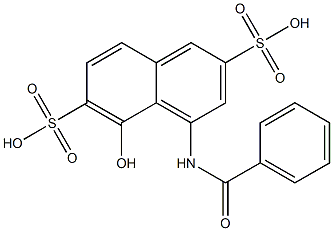 5-Hydroxy-4-(benzoylamino)-2,6-naphthalenedisulfonic acid Struktur